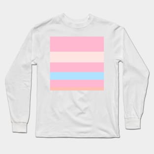 A singular collection of Fresh Air, Soft Blue, Little Girl Pink, Very Light Pink and Melon stripes. Long Sleeve T-Shirt